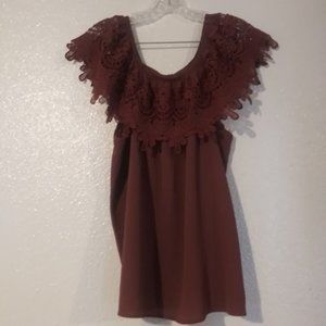 Wishful women's size 1X mulberry sleeveless blouse